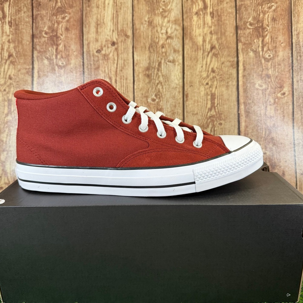 Converse CTAS Malden Street Mid Sneaker Mens size 11.5 Red Canvas Suede New